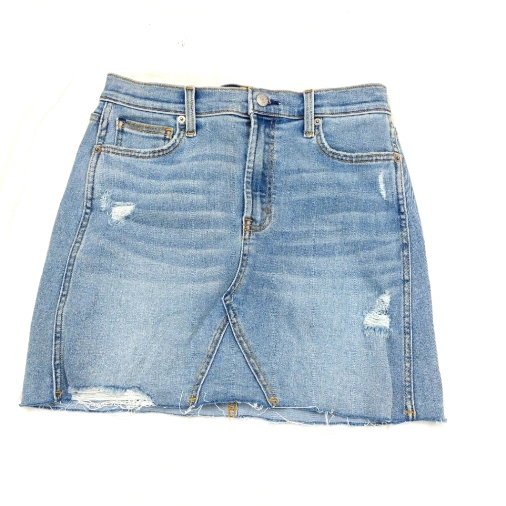 ARIZONA JEANS CO WOMENS Y2K GRUNGE BLUE JEAN DENIM CUT OFF MINI SKIRT SIZE 5